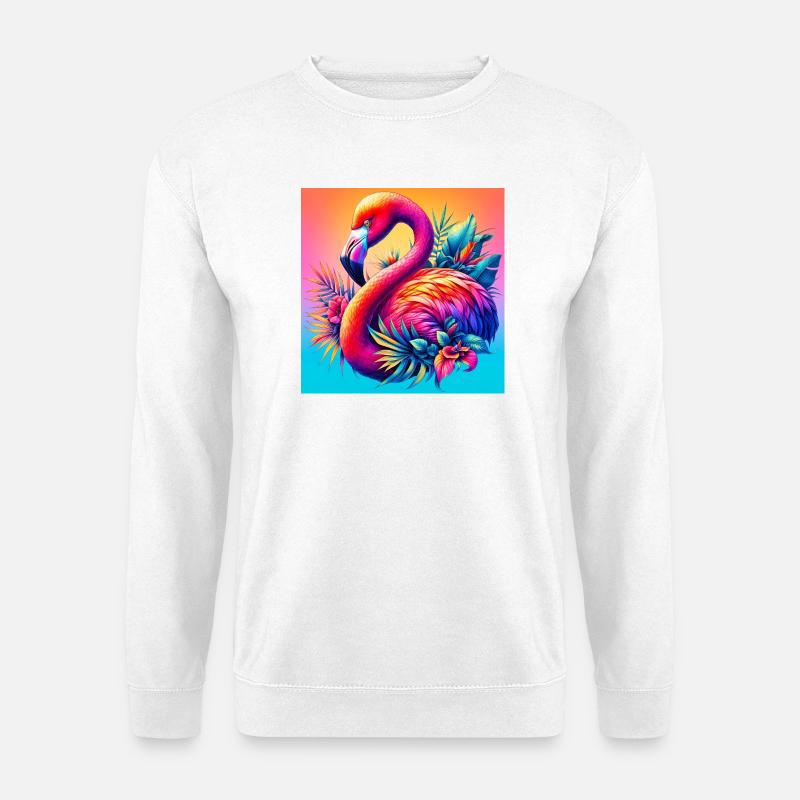 Flamingo - Unisex Pullover - Weiß