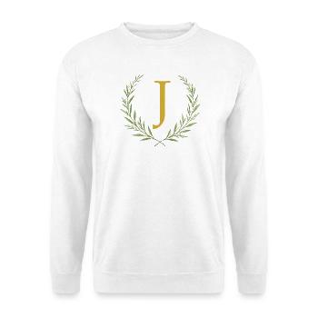 J Monogram, Eucalyptus Wreath, Personalizable - Unisex Sweatshirt - white - Front