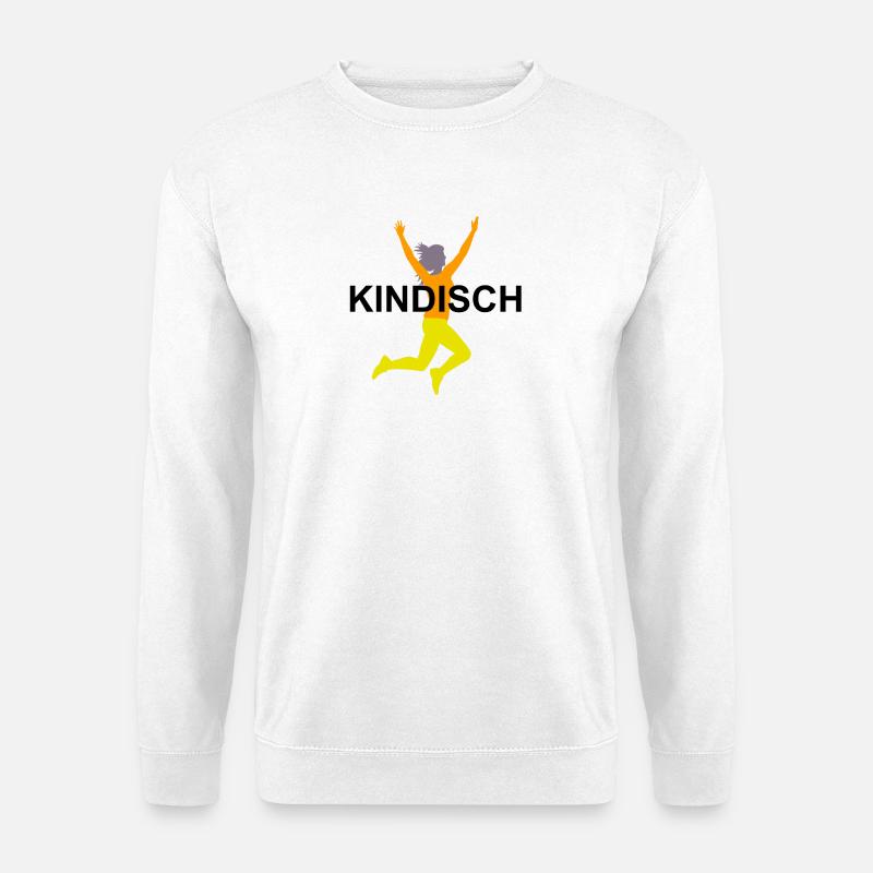 Abenteuerliche Sprungkraft Illustration - Unisex Pullover - Weiß