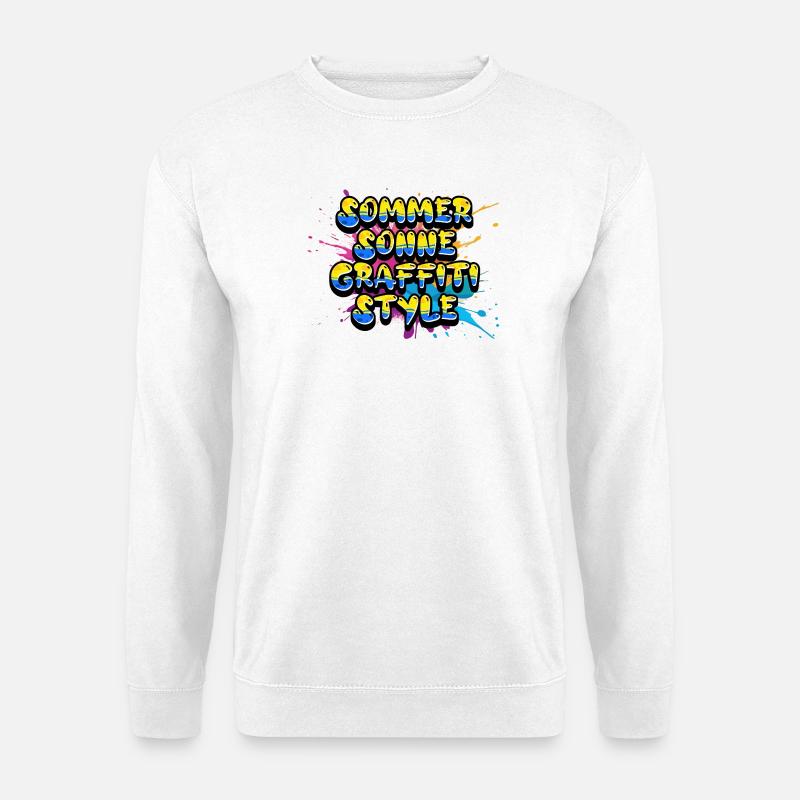 Sommer Sonne Graffiti Style Schriftzug - Unisex Pullover - Weiß