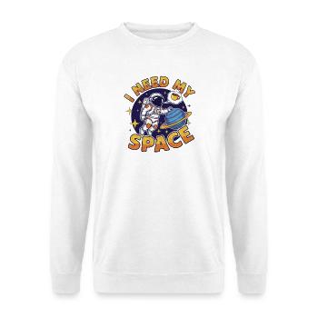 Weltraumfreundschaft mit Kaffee-Traum - Unisex Pullover - Weiß - Vorne