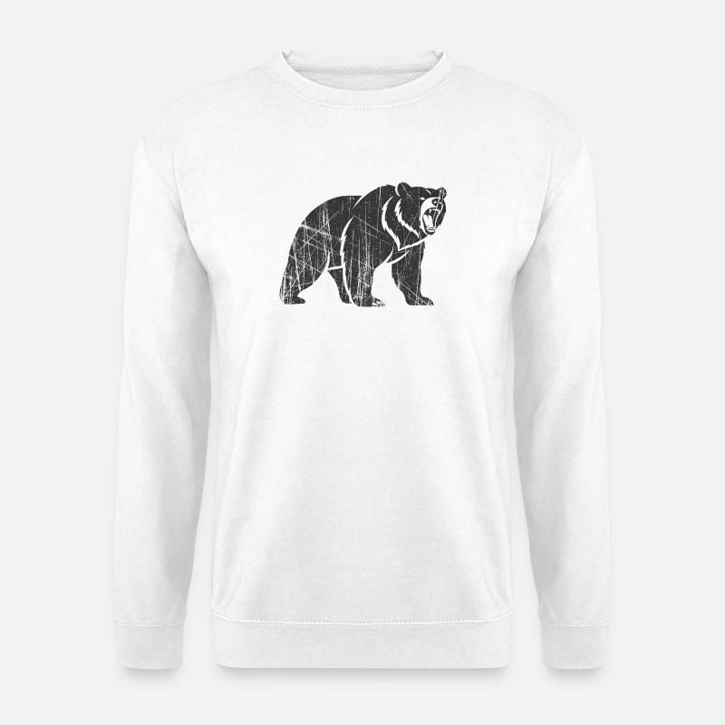 Abstrakter Bär mit Linienmustern - Unisex Pullover - Weiß