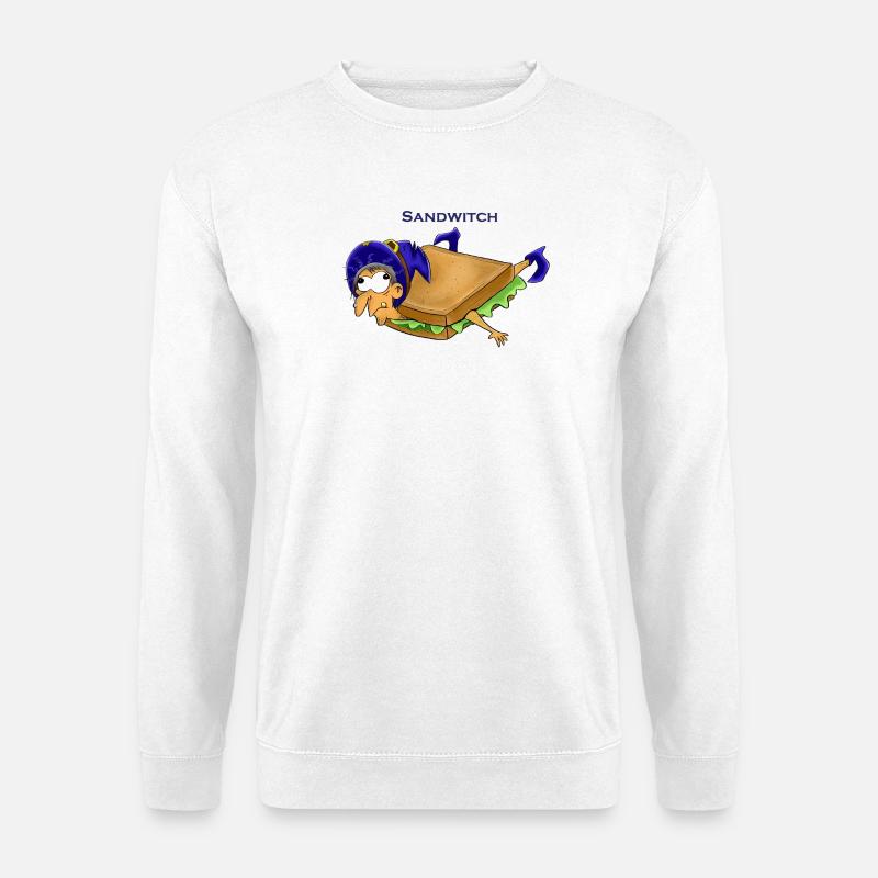 Witziges Sandwich-Mädchen Cartoon Design - Unisex Pullover - Weiß