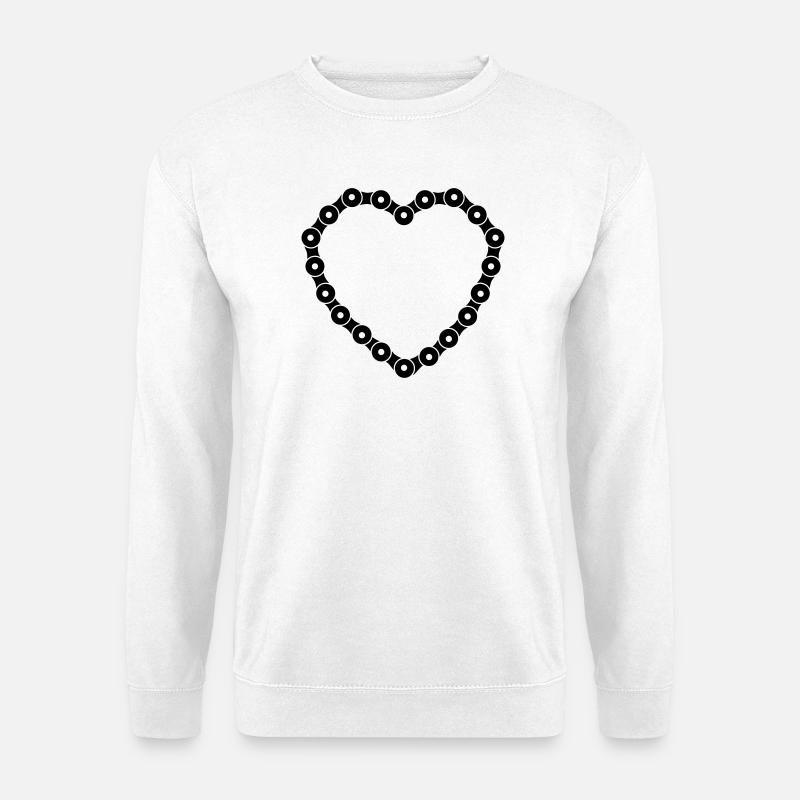 Heart-shaped bicycle chain – Creative design - Unisex Sweatshirt - white
