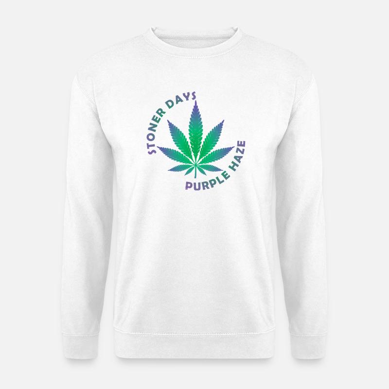 Stoner Days Cannabisblatt-Illustration - Unisex Pullover - Weiß