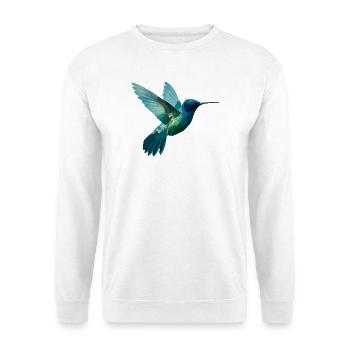 Aquarellierter Kolibri im Flug - Unisex Pullover - Weiß - Vorne