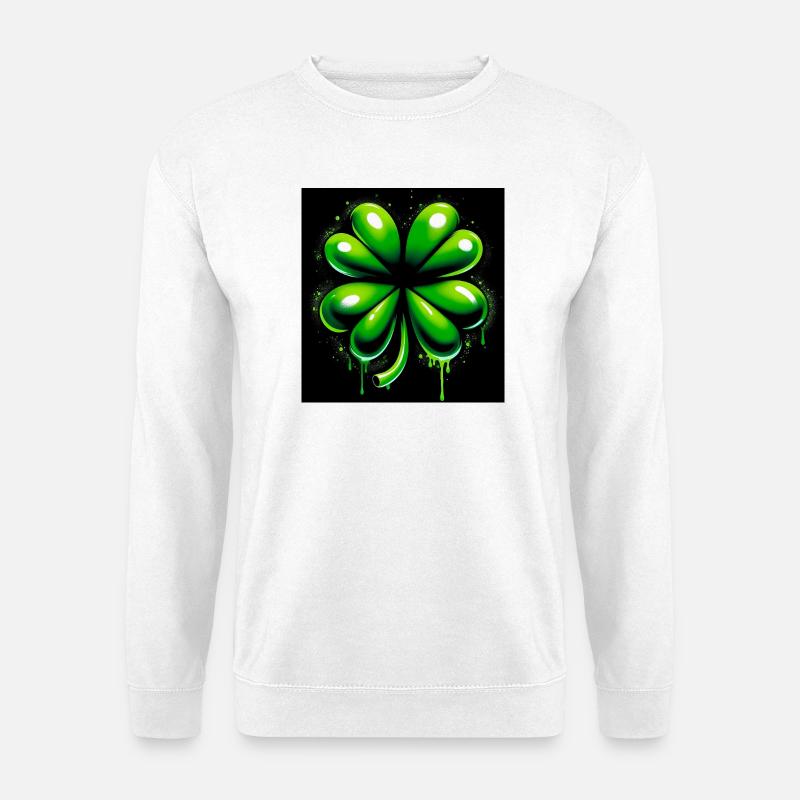Vierblättriges Kleeblatt - Unisex Pullover - Weiß