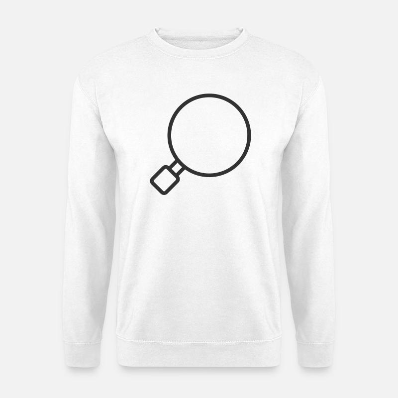 Lupensymbol – Such- und Zoomsymbol - Unisex Pullover - Weiß