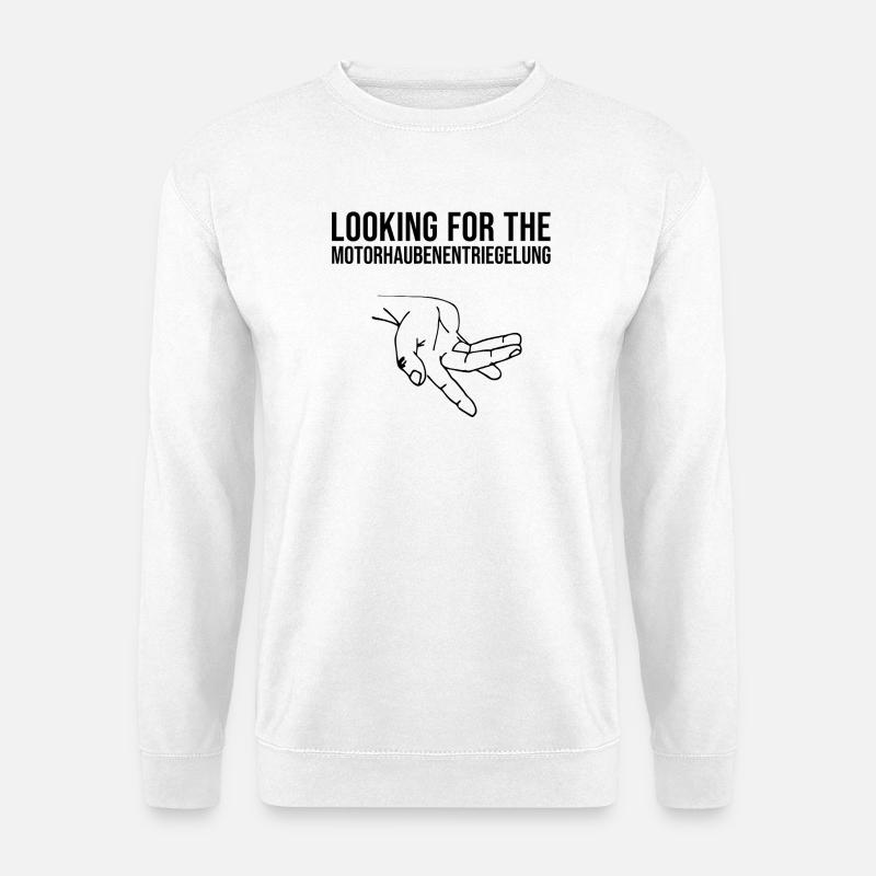 Motorhaubenentriegelung - Unisex Pullover - Weiß