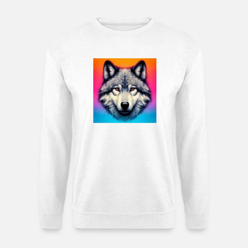 Wolf - Unisex Pullover - Weiß