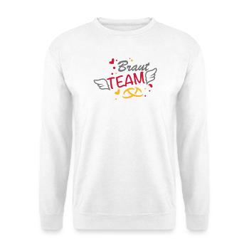 Braut Team mit Herzen, Ringen und Flügeln - Unisex Pullover - Weiß - Vorne
