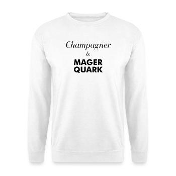 Low-fat quark funny sparkling wine - Unisex Sweatshirt - white - Front