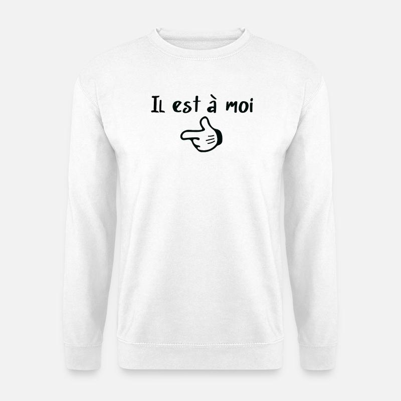 Lustiges Paar, sie/er gehört mir - Unisex Pullover - Weiß