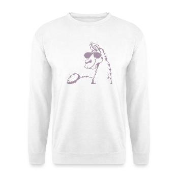 Cool Llama Alpaca Sunglasses Silhouette - Unisex Sweatshirt - white - Front