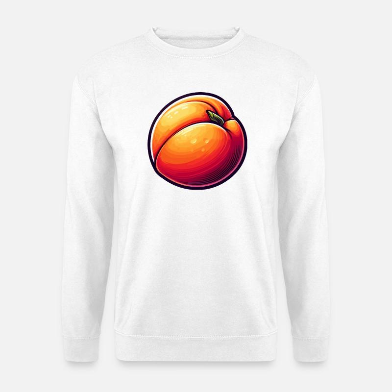 Pfirsich-Illustration lebendige Naturkunst - Unisex Pullover - Weiß