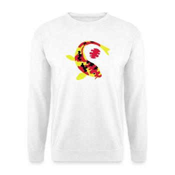Abstract fish in bright colors - Unisex Sweatshirt - white - Front