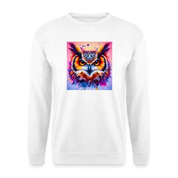 Eule - Unisex Pullover - Weiß - Vorne