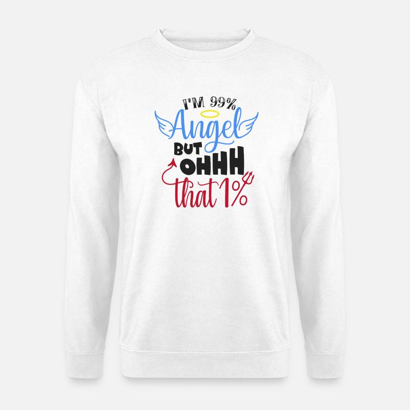 Engel Humor T-Shirt Design - Unisex Pullover - Weiß
