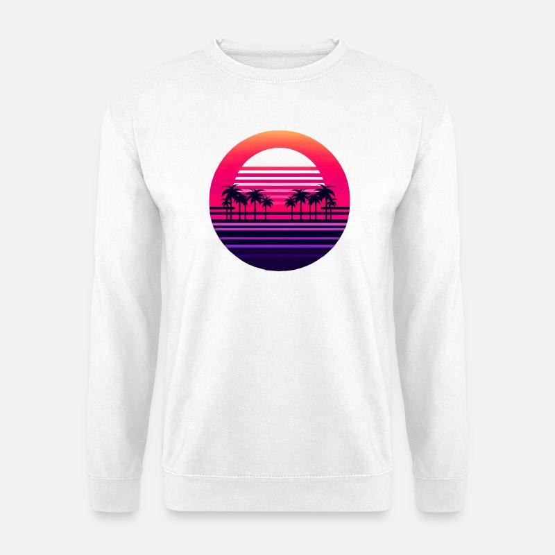 Neon Sunset Palmlands - Unisex Pullover - Weiß