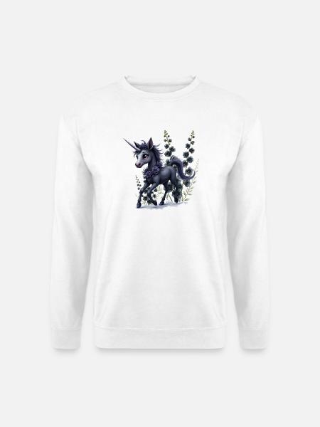 Einhorn Blumen Fantasie - Unisex Pullover - Weiß