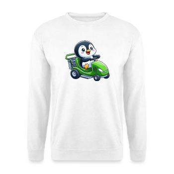 Cute Penguin Lawn Mower Horticulture - Unisex Sweatshirt - white - Front