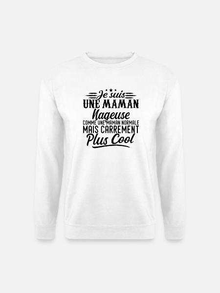 Mother Swimmer: normal, aber knallharter - Unisex Pullover - Weiß