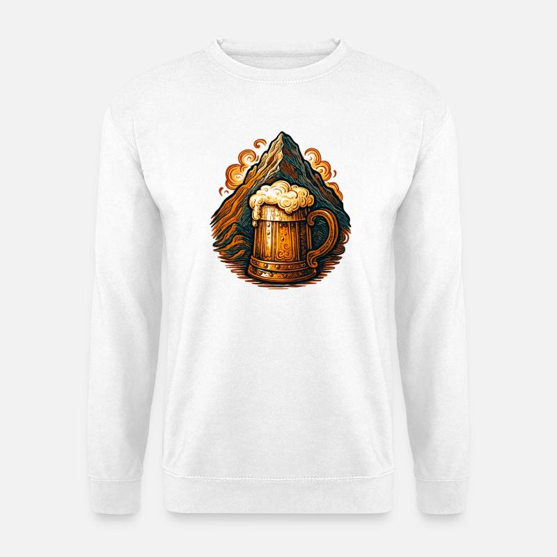 Mythischer Berg mit Bierkrug - Unisex Pullover - Weiß