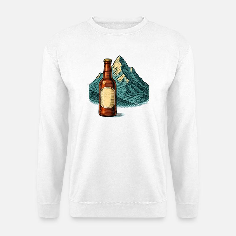 Abstraktes Berglandschaft mit Flasche - Unisex Pullover - Weiß