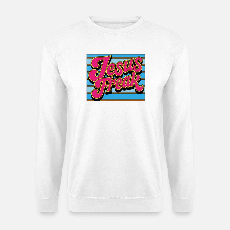 Lebendige Jesus-Freak-Illustration - Unisex Pullover - Weiß
