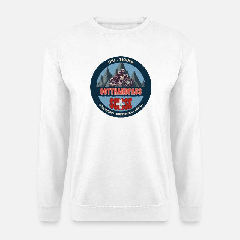 Gotthardpass, Uri, Tessin, Schweiz, Schweiz - Unisex Pullover - Weiß