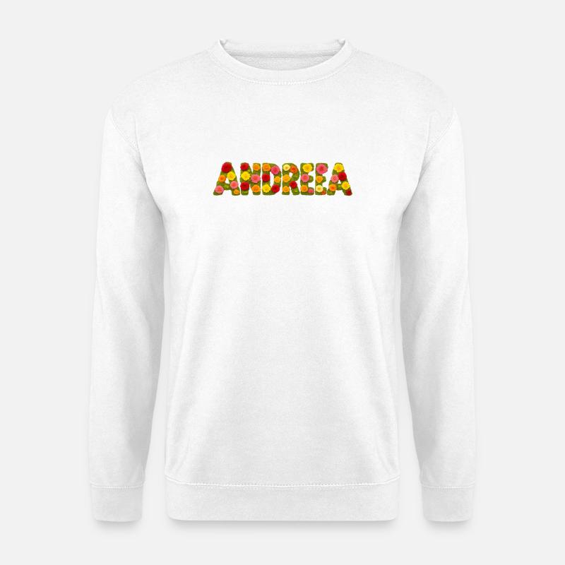 Blumenbuchstabe Namensdesign Andreea - Unisex Pullover - Weiß