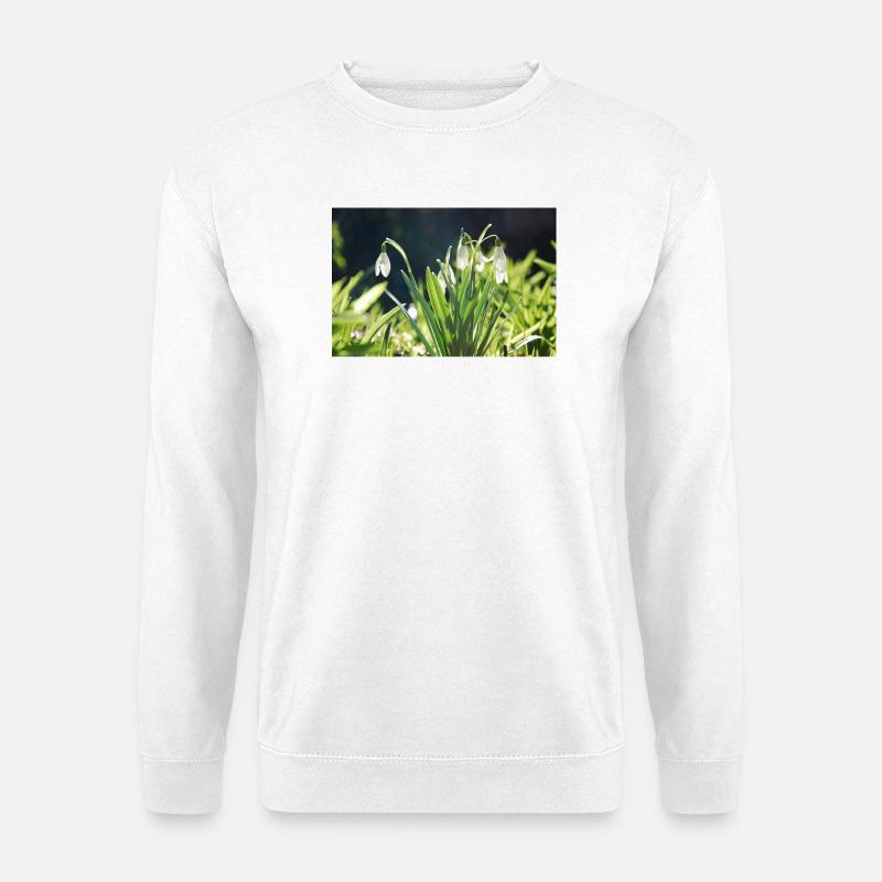 Schneeglöckchen Frühling Blüte Design - Unisex Pullover - Weiß