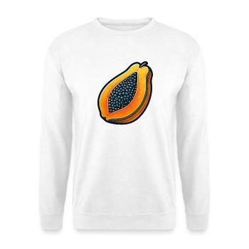 Halb Papaya Pop Art - Unisex Pullover - Weiß - Vorne