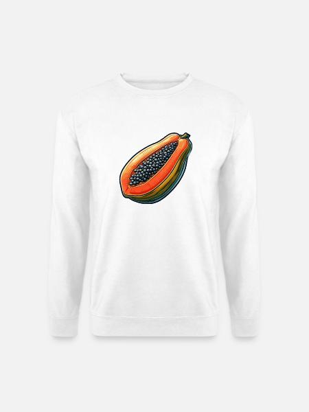 Bunte Sepia-Papaya-Illustration - Unisex Pullover - Weiß