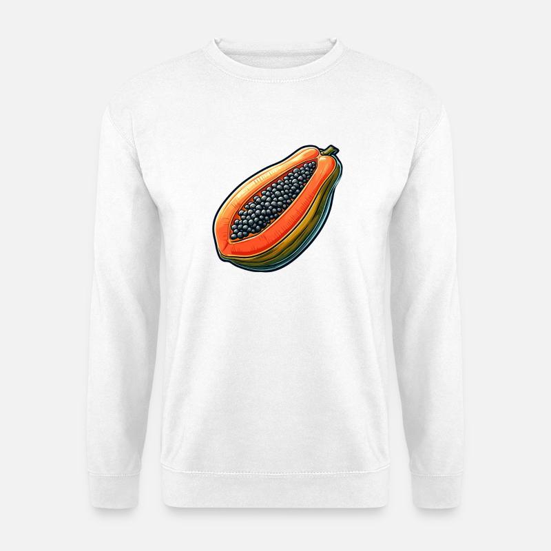 Bunte Sepia-Papaya-Illustration - Unisex Pullover - Weiß
