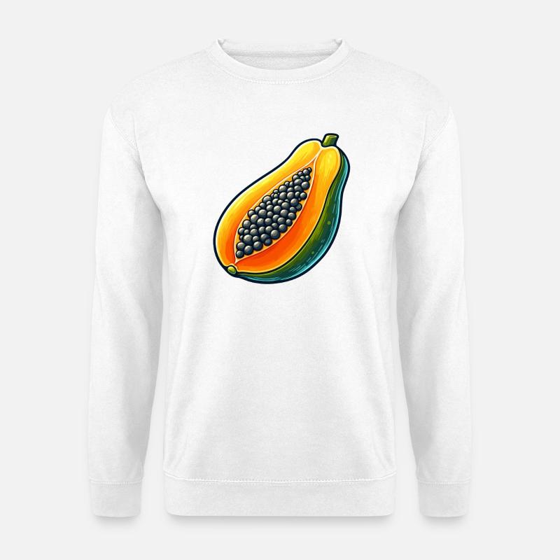 Lebendiges und farbenfrohes Papaya-Design - Unisex Pullover - Weiß