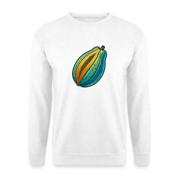 Dreiteilige bunte Papaya-Illustration - Unisex Pullover - Weiß - Vorne