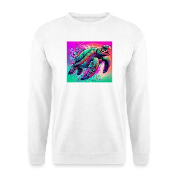 Schildkröte - Unisex Pullover - Weiß - Vorne - Alina (178cm) & Michal (187cm)