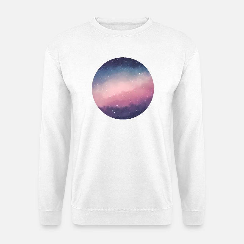 Galaxie-Wolken-Himmel-Druck - Unisex Pullover - Weiß