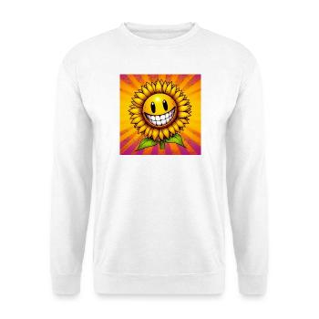 Sonnenblume - Unisex Pullover - Weiß - Vorne - Alina (178cm) & Michal (187cm)