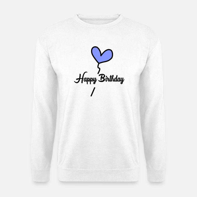 BURSDAG. GRATULERER MED DAGEN. GRATULERER MED DAGEN. - Genser unisex - hvit