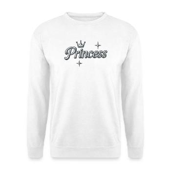 Prinzessin / Y2K Design - Unisex Pullover - Weiß - Vorne - Alina (178cm) & Michal (187cm)