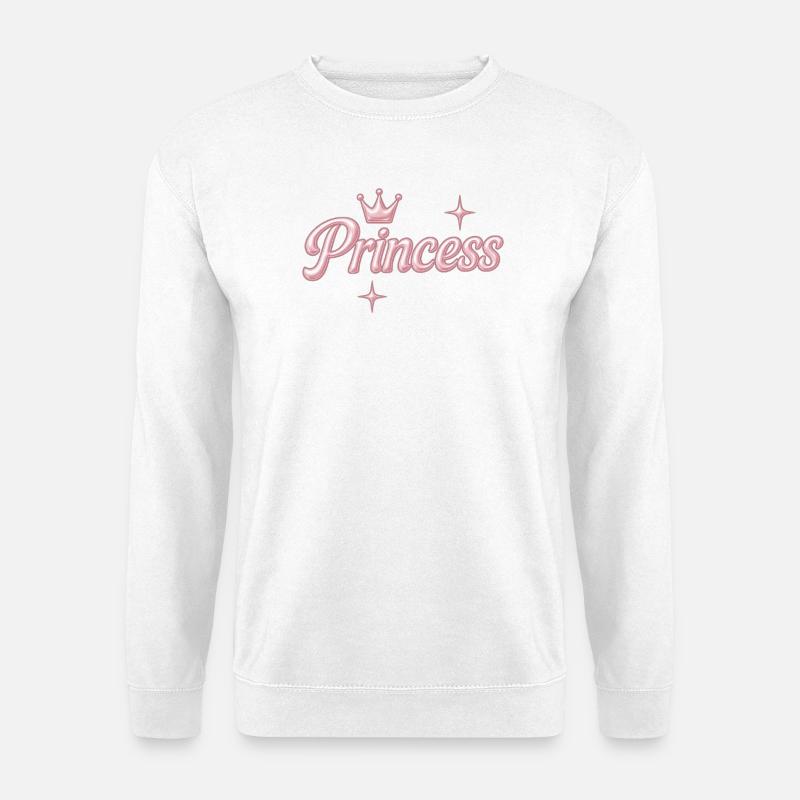 Prinzessin / Princess / Chrome Y2K Design - Unisex Pullover - Weiß