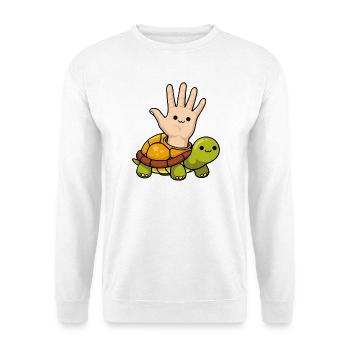 conception de dessin animé de tortue pour gaucher ludique - Sweat-shirt Unisexe - blanc - Devant