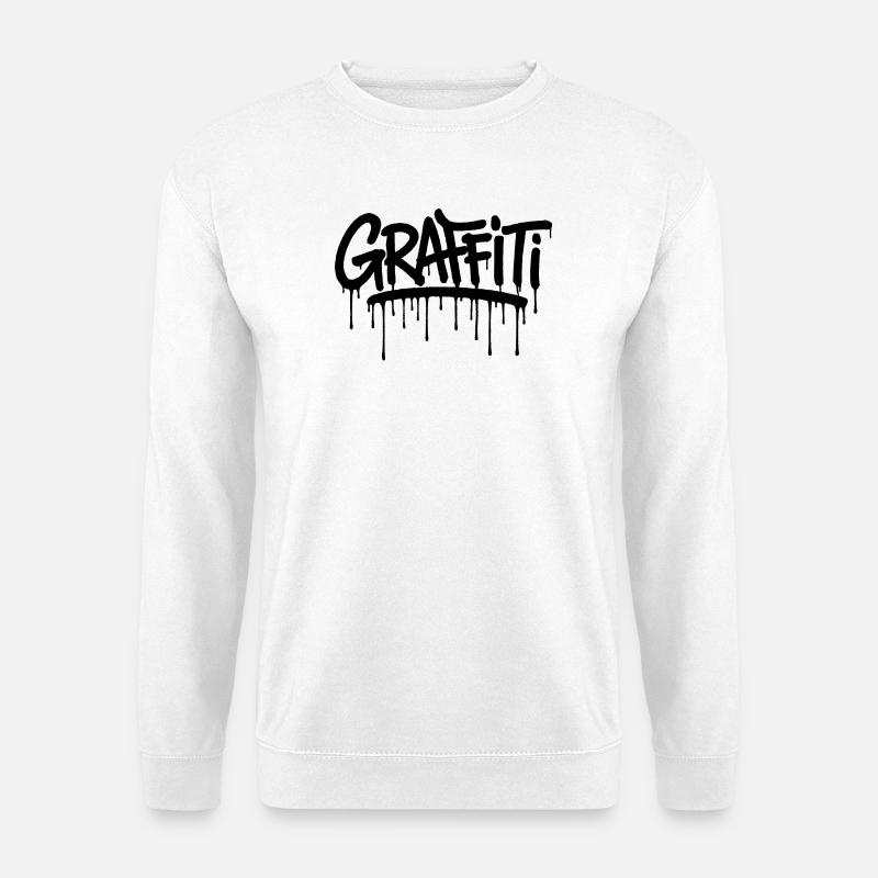 Schwarzes Graffiti-Etikett - Unisex Pullover - Weiß