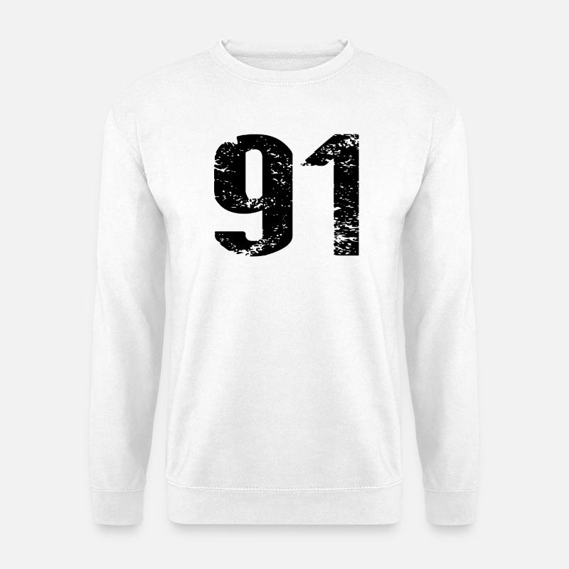 91 Zahl Trikot - Unisex Pullover - Weiß