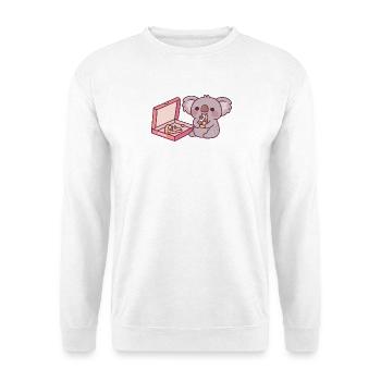 Süßer Koala-Bär, der Pizza isst - Unisex Pullover - Weiß - Vorne