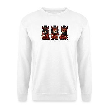 Renard à la manière des 3 singes - Sweat-shirt Unisexe - blanc - Devant