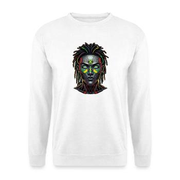 Cyber Rasta Jamaika Reggae Future Vibes - Unisex Pullover - Weiß - Vorne