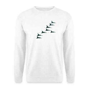 Banc de raies manta – Un monde sous-marin élégant - Sweat-shirt Unisexe - blanc - Devant